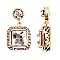 VE1449-LP Square Glass Rhinestone Filigree Open-cut Post Earring