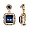 VE1449-LP Square Glass Rhinestone Filigree Open-cut Post Earring