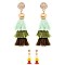 Chic Rhinestone Ball 3 Layered Thread Tassel Post Earrings MH-VE1622-1