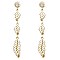 Chic Crystal Rhinestone Metal Leaf Long Drop Earring MH-VE1657-1
