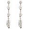 Chic Crystal Rhinestone Metal Leaf Long Drop Earring MH-VE1657-1
