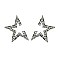 Fashionable Open Star Rhinestones Post Earring SLVE1677