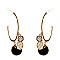 VE1700-LP Rhinestone Metal Post Dangle Earring