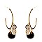 VE1700-LP Rhinestone Metal Post Dangle Earring