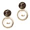 VE1763-LP Glass Rhinestone Plastic Pearl Earring