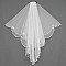 FASHIONABLE 2 TIER WEDDING VEIL W/ COMB & BEADED FRINGE SLVEIL946