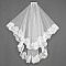 FASHIONABLE 2 TIER WEDDING VEIL W/ FLORAL LACE APPLIQUE EDGE SLVEIL948