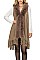 SOFT FUR COLLAR FRINGE VEST