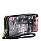 Magazine Print Double Zip-around Wallet