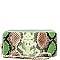 Double Zip-Around Snake Print Wallet