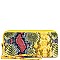 Double Zip-Around Snake Print Wallet