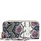 Double Zip-Around Snake Print Wallet