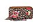 Dual Zipper Wallet with Hand Strap in Leopard Floral Design
