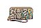 Dual Zipper Wallet with Hand Strap in Leopard Floral Design