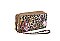 Dual Zipper Wallet with Hand Strap in Leopard Floral Design