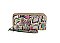 Dual Zipper Wallet with Hand Strap in Leopard Floral Design