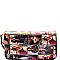 Stylish Magazine Print Double Zipper Patent Wristlet Wallet MH-W02PQS