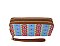 Native American Tribal Aztec Printed Canvas Double Zip Around Wallet Wristlet