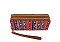 Native American Tribal Aztec Printed Canvas Double Zip Around Wallet Wristlet