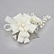 BRIDAL FLOWER HAIR COMB WITH PEARLS AND RHINESTONES