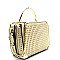 Stud and Rhinestone Boxy Shape Small Satchel