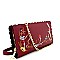 W1617-LP Wavy-cut Embroidered Wallet Cross Body