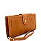 W1770-LP Center Zip-top Compartment Bi-fold Wristlet Wallet