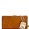 W1770-LP Center Zip-top Compartment Bi-fold Wristlet Wallet