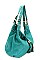 Drawstring Tasseled Summer Color Hobo