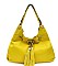 Drawstring Tasseled Summer Color Hobo