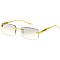 Pack of 12 Leopard Temple Iconic Rimless Sunglasses Set