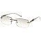 Pack of 12 Leopard Temple Iconic Rimless Sunglasses Set