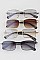 Pack of 12 Snake Accent Retro Rectangular Sunglasses