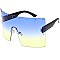Pack of 12 Oversized Rimless Gradient Shield Sunglasses