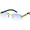 Pack of 12 Metal-Plastic Temples Rimless Sunglasses Set