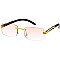 Pack of 12 Metal-Plastic Temples Rimless Sunglasses Set