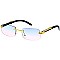 Pack of 12 Metal-Plastic Temples Rimless Sunglasses Set