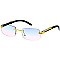 Pack of 12 Metal-Plastic Temples Rimless Sunglasses Set