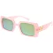 Pack of 12 MIRROR TINT SQUARE RETRO SUNGLASSES