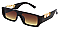 Pack of 12 Rectangle Frame Metal Leopard Box Sunglasses Set