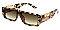 Pack of 12 Rectangle Frame Metal Leopard Box Sunglasses Set