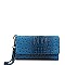 STYLISH CROCO PATTERN MULTI ORGANIZER CELLPHONE CARD WALLET WITH WRISTLET JYWDX-0001