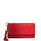 STYLISH CROCO PATTERN MULTI ORGANIZER CELLPHONE CARD WALLET WITH WRISTLET JYWDX-0001