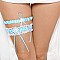 FASHIONABLE LACE GARTER BELT SET W/ BOW AND PEARL SLWED2