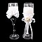 WEDDING MR & MRS CHAMPAGNE GLASS CANDLE HOLDERS SLWED838