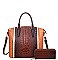 Crocodile Satchel Set With Wallet