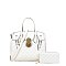 white quilted satchel with wallet 