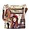 Illustration Multi Pocket Tall Cross Body Messenger