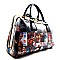 Magazine Print Metal Frame Slide Clap Satchel