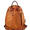 Stylish Brushed Texture Two-Tone Rustic Backpack MH-WS19178